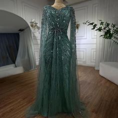 Stunning Elegant Evening Gown, Beaded Cape, Evening Gowns Elegant, Cape Sleeves, Dress 2024, Wedding Parties, Mermaid Silhouette, Mermaid Evening Dresses, Evening Dresses Elegant