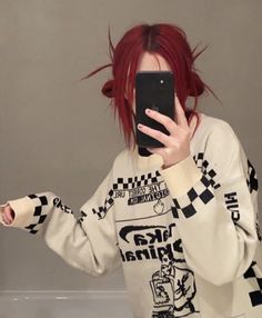 Outfit Inspo For Red Hair, Red Dyed Short Hair, Red Dyed Hair Aesthetic, Red Hair Grunge Aesthetic, Red Hair Aesthetic Outfit, Hair Color Ideas Grunge, Grunge Hair Dye Ideas, Red Hair Girl Aesthetic, Red Hair Icon