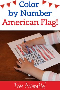 an american flag themed color by number activity for kids