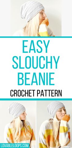 the easy slouchy beanie crochet pattern is great for beginners