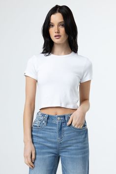 Ribbed, fitted and cropped T-shirt- Embroidered M logos on back neck- M logo brand patch on right sleeve Model is wearing size: SModel Measurements:Height: 5'9"Bust: 32"Waist: 23.5"Hips: 34.5"Fabric Content: Self: 46% Rayon, 46% Cotton, 8% SpandexCare: Gentle machine wash inside out with like colors in cold water Style No. MT2924S-CHARCOAL BLACK, MT2924S-RASP PNK, MT2924S-TAUPE BEIG, MT2924S-WHITE M Logos, Birthday Fit, Water Model, Sleeve Model, Birthday Fits, M Logo, Straight Clothes, Raspberry Pink, Denim Accessories