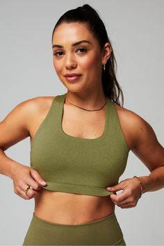 Boost Medium Impact Sports Bra Fabletics green female Activewear >> Womens >> Sports Bras >> Medium Impact regular Training Active Wear For Women, Sports Bra, Bra, How To Wear