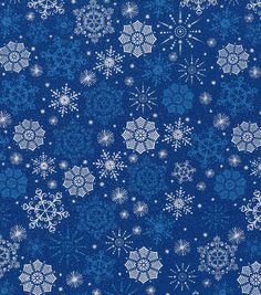 a blue background with white snowflakes on it