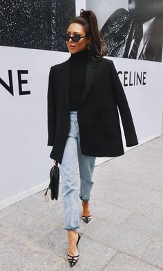 Comfy Jeans Outfit, Blazer And Jeans, Black Blazer Outfit, Minimalist Moda, Chique Outfit, Chique Outfits, Blazer Outfit, Hijab Chic, Outfit Jeans