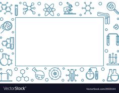 science and laboratory icons on a white background with space for your text or image in the center