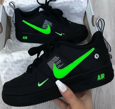 Trendy Green Custom Sneakers For Sports, Green Nike Air Force 1 With Air Max Cushioning, Sporty Blue Nike Air Force 1 For Light Sports, Trendy Air Max Cushioned Sneakers For Streetwear, Trendy Blue Sports Sneakers, Custom Air Force 1