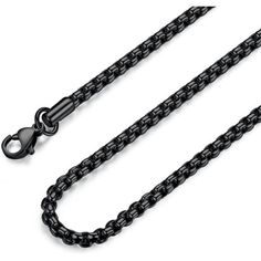 Item Display: Length18 Inches Item Width: 4 Millimeters Material: Stainless Steel Metal Type: Stainless Steel Clasp Type: Lobster Chain Type: Rolo *Long Time Color-Retaining And Maintenance Free---Black Chain For Men With Excellent Plating Craftsmanship And Handwork Can Keep Its Glossy Color Long Time; No Need To Take It Off When Bathing, Sleeping Or Doing Sports *Perfect Gift---A Necklace For Men Women Who Appreciates Simple And Elegant Black Jewelry; Perfect Gift Idea For Unisex, Boys, Girls, Black Link Chain Jewelry, Minimalist Black Cable Chain Necklace, Black Metal Link Jewelry, Black Link Jewelry With Box Chain, Elegant Black Stainless Steel Chain Necklace, Elegant Black Box Chain Necklace, Black Chain Link Jewelry With Lobster Clasp, Black Stainless Steel Chain Necklace, Black Stainless Steel Chain Necklace As Gift