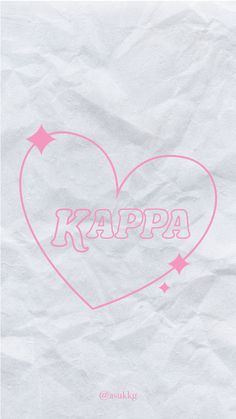 a paper bag with the word kappa written in pink ink on top of it