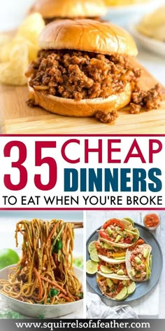 Three cheap meals to make for dinner when you don't have money. Cheap Dinner Ideas, Budget Family Meals, Usa Food, Dinner On A Budget