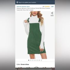 Soft Green Overall Dress| Never Worn | Perfect Do Any Occasion Corduroy Jumper Outfit, Preppy Girl Style, Corduroy Pinafore Dress, Overalls Dress, Corduroy Jumper, Corduroy Overall, Cute Jumpers, Bib Dress, Strap Skirt