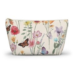 "Watercolor Wildflowers Floral Makeup Bag, Floral Pouch, Summer Bag, Flower Makeup Bag, Mother's day gift, floral makeup pouch ✨ Save up 30% with Set of 2 Items ---- 2 sizes: Small - L 8.66\", W 2.36\", H 4.72\" Large - L 12.60\", W 3.15\", H 7.28 Our t-bottom pouches come in a variety of sizes and may be used for almost anything. They make excellent pencil cases and cosmetic travel bags. They are constructed from durable material with a zipper closure. .: 100% Polyester - Made from specially sp Spring Cosmetic Bag For Daily Use, Spring Cosmetic Pouch For Daily Use, Multicolor Floral Print Bag For Gift, Multicolor Spring Pouch For Daily Use, Multicolor Cosmetic Bag For Daily Use In Spring, Multicolor Spring Daily Use Pouch, Multicolor Spring Cosmetic Bag, Rectangular Pouch For Gifts In Spring, Rectangular Pouch For Spring Gifts