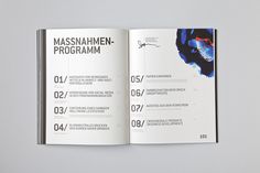 an open book with numbers on the cover and inside pages showing information about massaann - program