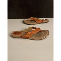 Boc Born Concept Orange Braided Tan Flip Flop Slip On Thong Sandals Sz 9 C52508 Womens Size 9 Condition Is Pre Owned, Tape On The Shoe From Yard Sale For Size Peeled Off Coloring Otherwise No Major Flaws Or Issues Spot Here Or There See Pictures For More Details And Exact Condition Brand New $98++ Non Smoking Home Fast Same Day Shipping! Summer T-strap Flip Flops With Textured Footbed, Casual Toe Loop Flip Flops For Beach Season, Brown T-strap Sandals For Beach With Textured Footbed, Brown T-strap Sandals With Textured Footbed For Beach, Casual T-strap Toe Loop Sandals, Casual Toe Loop T-strap Sandals, Casual T-strap Sandals With Toe Loop, Casual Synthetic T-strap Sandals For Beach, Summer Flip Flops With Textured Footbed And Toe Loop