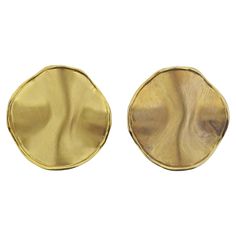 Pair of 14k gold large modernist earrings by J. Gabriel. Earrings are 38mm in diameter. Marked: J. Gabriel, 14k. Weight - 28.7 grams. Large Gold Earrings, Modernist Earrings, Gold Earrings, Jewelry Accessories, Jewelry Earrings, For Sale, Gold