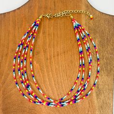 This necklace is perfect to throw on with a graphic tee and shorts! This necklace is adjustable up to 16.75 inches long. SKU: #0511-2264 Multicolor Adjustable Beaded Necklace Gift, Multicolor Beaded Necklace With Adjustable Length, Multicolor Beaded Necklace With Adjustable Length As Gift, Multicolor Adjustable Necklace For Beach, Casual Multicolor Jewelry With Adjustable Length, Casual Festival Necklace With Adjustable Length, Casual Adjustable Necklace For Festivals, Multicolor Adjustable Jewelry For Summer, Casual Multicolor Beaded Necklaces For Summer