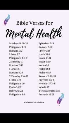 the bible verses for mental health