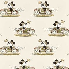 mickey and minnie driving on the back of a car