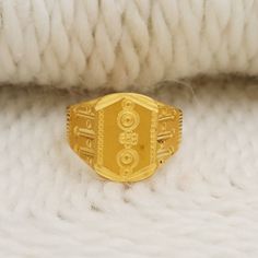 Indian 22k Gold Ring, Indian Ring, 22k Gold Ring, Indian Rings, Handmade Gold Jewellery, Mens Gold Rings, 22k Gold, Ring Jewelry, Solid Yellow