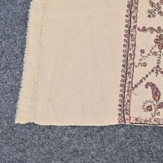 This piece is one of a kind, vintage rare to find now a days, with beautiful hand embroidery by kashmiri artist. It is made up of wool and cashmere, worn with a great ethnic look.  * It is in beige colour with paisley floral design, border all over pattern, very intricately and finely embroidered piece.  Lots of patience and time is required by an artist to come up with this kind of piece.  Please do not hesitate to ask for additional details or any further detailed photos you might need. Bohemian Pashmina Shawl With Chikankari Embroidery, Bohemian Beige Pashmina Shawl For Winter, Bohemian Cream Embroidered Pashmina Shawl, Winter Cream Pashmina Shawl, Cream Embroidered Bohemian Pashmina Shawl, Cream Bohemian Embroidered Pashmina Shawl, Bohemian Jamawar Pashmina Shawl With Intricate Embroidery, Cream Bohemian Shawl With Intricate Embroidery, Beige Pashmina Shawl With Intricate Embroidery