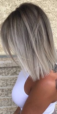 Hair Colour Design, Short Ombre, Medium Hair Color, Haircut Styles, Trendy Hair Color, Ombre Hair Color, Blonde Balayage, Grey Hair, Blonde Hair Color