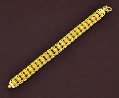 Item:  1 x Bracelet For:  Women,Girl Type:  GOLD PLATED over Brass, Nickel free Gold Purity:  96.5% Surface:  Sand matted ----------------------------------------- Length:  ~ 6.5 inches Weight:  ~18 g Width:  ~ 11 mm -------------------------- * 24K Gold Plated Jewelry * Look like Real Gold * The weight is the same as Real Gold * Nickel free / No Allergic ** Please read the item details completely and measure your wrist size , necklace length before ordering. The shop does not accept cancellations, exchanges or returns in any cased once the order has been placed.  This product is 24K Gold Plated, inside is brass. The color of Jewelry will fade away according to use. The duration of the chain depends on the maintenance. Which should be avoided by sweat, sea water, perfume, shower.  When the Traditional Yellow Gold Bracelet For Wedding, Traditional Yellow Gold Bracelets With Gold Beads, Gold Round Chain Bracelet For Wedding, Traditional Gold Round Chain Bracelet, Yellow Gold Bracelets With Round Beads For Weddings, Yellow Gold Bracelet With Gold Beads For Wedding, Gold Chain Wedding Bracelet, Gold Jewelry Wedding, Water Perfume