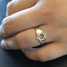 Sterling Silver Star Of David Ring - Size 12. Holy Land Jewelry Cartier Love Wedding Band, David Ring, Dainty Wedding Ring, Fashion Rings Silver, 14k Gold Wedding Band, Gold Heart Ring, Jewish Star, Multi Gemstone Ring, Jewish Jewelry