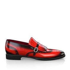 Men's Luxury Dress Shoes 58168 | Girotti Leather Tassel Loafers With Leather Sole For Party, Formal Red Loafers With Brogue Detailing, Red Formal Loafers With Brogue Detailing, Red Brogue Detailing Formal Loafers, Elegant Red Monk Strap Shoes With Round Toe, Elegant Red Monk Strap Shoes For Business, Leather Tassel Loafers With Red Sole And Round Toe, Elegant Red Tassel Loafers For Business, Red Wingtip Monk Strap Shoes For Business