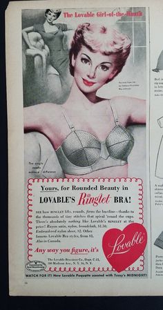 Vintage Bra, Vintage Advertising Signs, Bullet Bra, Old Magazines, Magazine Ads, Antique Mall, Vintage Advertising, Advertising Signs, Womens Bras