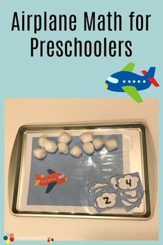 an airplane math for preschoolers is shown