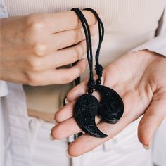 Obsidian Ying Yang Couple Matching Necklaces is a unique way for couples to express mindfulness, love, and spirituality. This black obsidian crystal necklace symbolizes yin yang and protects from negativity. If you're looking for an obsidian pendant that will stand out and balance everything out, you have to see this! Ying Yang Couple, Couple Matching Necklaces, Black Obsidian Crystal, Obsidian Crystal, Friendship Love, Make Up Your Mind, Ying Yang, Couple Matching, Black Obsidian