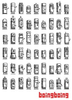 a large set of different types of appliances and appliances in black and white, with the words