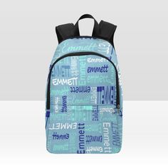 "Personalised School Bag With Name, Custom name Unisex Casual Backpack, personalized bag,School Bag, Text Name Backpack, Custom name bag. ABOUT BACKPACK- External dimensions:11.81\" H x 17.72\" L x 5.51\" W CUSTOM BACKPACK: You can create your very own customized Backpack. Choose the text or photo you wish us to print. MULTIPURPOSE : Our computer backpack perfect for business traveling, college, school, carry-on, and other outdoor activities. Suitable for women, men and students. Suitable For An Customizable Backpack Bag For Gifts, Customizable Standard Backpack For Back To School, Customizable Standard Backpack For Travel, Personalized Rectangular Backpack For Travel, Personalized Backpack As Gift, Customizable Blue Backpack For Travel, Personalized Blue Backpack For Travel, Blue Personalized Standard Backpack, Personalized Blue Standard Backpack