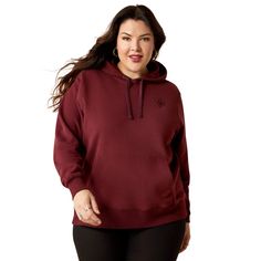 The ultimate throw-on-and-go layer. Crafted from soft fleece with a fun print, this cozy hoodie will be the first thing you reach for when you need a little extra warmth. Ariat Logo 2.0 Hoodie | Product Features : 0 : Adjustable hood, 1 : Ariat® branding details, 2 : Kangaroo pocket | Women's Logo 2.0 Hoodie in Tawny Port 52% Cotton, 48% Polyester. Imported, Size: XL by Ariat Ariat Logo, Cozy Hoodie, Christmas Wishlist, Fun Prints, All Colors, Women's Style, Kangaroo Pocket, Product Features, Kangaroo