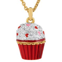 Cupcake Locket - The Danbury Mint Tiffany Cupcakes, Betsy Johnson, Locket, Cupcake, Novelty Christmas, Christmas Ornaments, Holiday Decor