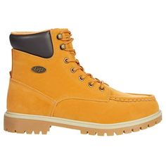 With the Folsom 6 inch moc toe boot, durability, comfort and style unite. Designed to meet every man?s needs, these slip resistant boots keep you planted firmly on the ground ? making every step sure and true. Size: 9.5.  Color: Yellow.  Gender: male.  Age Group: adult. Moc Toe Boots, Fashion Shoes Boots, Yellow Boots, Ankle Shoes, Classic Boots, Wide Boots, Boots Ankle, Every Man, Timberland Boots