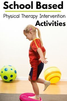 School based physical therapy activities and ideas. Fun core strength, balance, yoga, and more to work on functional skills at school. Physical Therapy School, Balance Yoga, Physical Therapy Exercises, Pediatric Therapy, Motor Skills Activities