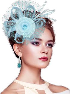 Fitted Light Blue Fascinator For Kentucky Derby, Spring Blue Fascinator, Spring Blue Feathered Fascinator, Luxury Blue Spring Fascinator, Blue Wide-brim Fascinator For Kentucky Derby, Tea Party Hats, Wedding Hair Clips, Kentucky Derby Hats, Kentucky Derby Hat