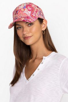 Adorned with fresh floral bouquets on a crisp white backdrop, the Bee Active Baseball Hat is the perfect blend of athletic style and feminine flair. Crafted from a lightweight material in a traditional baseball style, this bold cap adds a splash of color to your activewear look. Pair with a tennis dress and fashion sneakers for a look that easily goes from the courts to the clubhouse. Johnny Was Women's Bee Active Baseball Hat in Sandalwood Pink, Floral Embroidered Jeans, Boho Chic Outfits, Johnny Was, Tennis Dress, Athletic Fashion, Floral Bouquets, Sneakers Fashion, Color Splash, Boho Chic