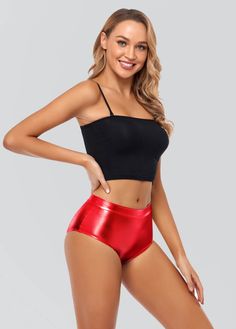 Mid-Rise Booty Shorts 90% Polyester, 10% Spandex These metallic shorts are made of semi-stretchy, breathable metallic material that shimmers and sparkles. These rave booty shorts feature a high waisted, with a moderately cheeky back, form fitting style that will hug your curves and will accentuate any outfit. High waisted festival bottoms have a figure flattering style to keep you feeling cute and confident! If you like showing off your beautiful rave body then it's perfect for you! This metalli Festival Bottoms, Criss Cross Swimsuit, Kids Leotards, Rave Shorts, Metallic Bodysuit, Metallic Shorts, Wedding Skirt, Dance Shorts, Black Hot Pink