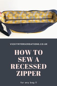 how to sew a recycled zipper for any bag