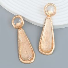 Material: Alloy Fashion Element: Water Drop Style: INS Style Gold Alloy Earrings For Summer, Summer Gold Alloy Earrings, Elegant Teardrop Earrings For Summer Parties, Elegant Summer Teardrop Earrings For Party, Element Water, Simple Retro, Party Rings, Party Earrings, Geometric Earrings