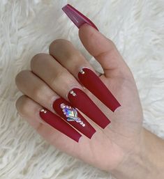 Nails Design With Rhinestones, Nails 2020, Gem Nails, Best Acrylic Nails, Matte Nails, Nails Design