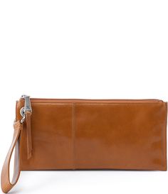 From the Vintage Hide Collection by HOBO, the Vida Leather Wristlet features: Top grain leatherBrushed gold hardwareTop zip closureInterior Pockets: 6 credit card slots, zip pocket, and slip pocket on each sideWristlet strapApprox. 10" W x 4.75" H x 0.25" DImported. Brushed Nickel Hardware, Antique Brass Hardware, Custom Name Necklace, Wristlet Wallet, Leather Wristlet, Top Grain Leather, Wrist Strap, Hobo Bag, Best Seller