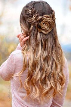 Prom Half Up Half Down Hairstyles picture1 Hair 2018, Penteado Cabelo Curto, Long Blonde, Long Layered Hair, Prom Hairstyles