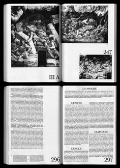 an open book with black and white images on it's pages, including the title page