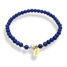 PRICES MAY VARY. ❤ Material : We only use gemstone beads of grade A or above, this elastic bracelet made of natural blue lapis gemstone beads, freshwater pearl, gold plated brass beads, stainless steel clasp and logo. Bracelet cord used strong steel wire cord to protect bracelet not easy to break. ❤ Size : Beads size about 4 - 4.5mm, bracelet length approx 7.2 inches (18.3 cm), it will be very comfortable to wear the wrist below 6.9 inches. If you need a short or larger size, please contact befo Hypoallergenic Stretch Bracelet With Round Beads For Birthday, Stackable Stretch Bracelet With Round Beads For Birthday, 4mm Bead Bracelet, Bracelet Cord, Green Amazonite, Brass Beads, Blue Lapis, Elastic Bracelet, Birthday Gift For Her