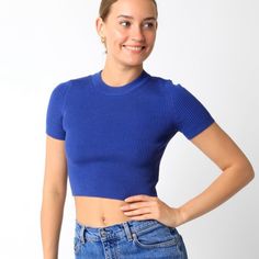 Brand New With Tags Ships Next Day Sizes Small Medium Large Available Cropped Thick Ribbed Material Very Stretchy Midnight Blue Color Blue Ribbed Stretch Crop Top, Blue Stretch Ribbed Crop Top, Chic Blue Ribbed Top, Blue Ribbed Crew Neck Crop Top, Blue Ribbed Crop Top With Crew Neck, Blue Ribbed Crop Top, Trendy Blue Ribbed Crop Top, Casual Blue Ribbed Crop Top, Midnight Blue Color