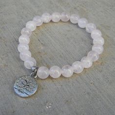 Bracelets - Healing And Wisdom, Genuine Rose Quartz Gemstone Mala Bracelet With Tree Of Life Charm Beads Meaning, Pure Yoga, Heart Healing, Chakra Healing Crystals, Rose Quartz Bracelet, Men Bracelet, Chakra Jewelry, Mala Bracelet, Chakra Bracelet