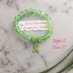 Green Ribbon Awareness Bracelets  * Bracelets Size: 7" or 7 1/2" * ‼️ATTENTION- SMALL PARTS- CHOKING HAZARD- NOT RECOMMENED FOR CHILDREN UNDER THE AGE OF 7‼️ KeKe's Recreations, LLC assumes no responsibility for these accessories. Please be very careful and children shouldn't wear accessories unsupervised. Green Ribbon Awareness, Ribbon Awareness, Green Beaded Bracelets, Awareness Bracelet, Creating Jewelry, Green Ribbon, The Age, Bracelet Sizes, Live Lokai Bracelet