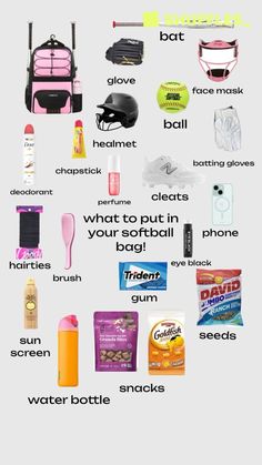 a poster with words describing what to pack in the bag and how to use it